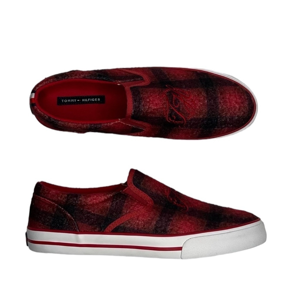 Nwot Tommy Hilfiger Women’s Plaid Slip On Sneaker Shoes